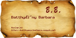 Batthyány Barbara névjegykártya