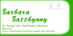 barbara batthyany business card